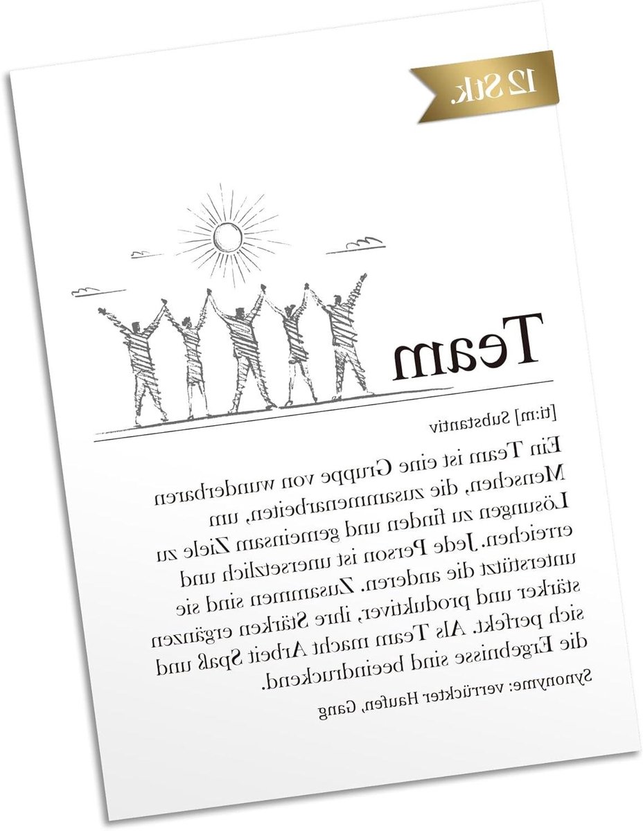 Teamkaarten Set - Ansichtkaarten Collega - Waardering Tonen - Hoogwaardig Papier - A6 Formaat 12 Stuks - Geel