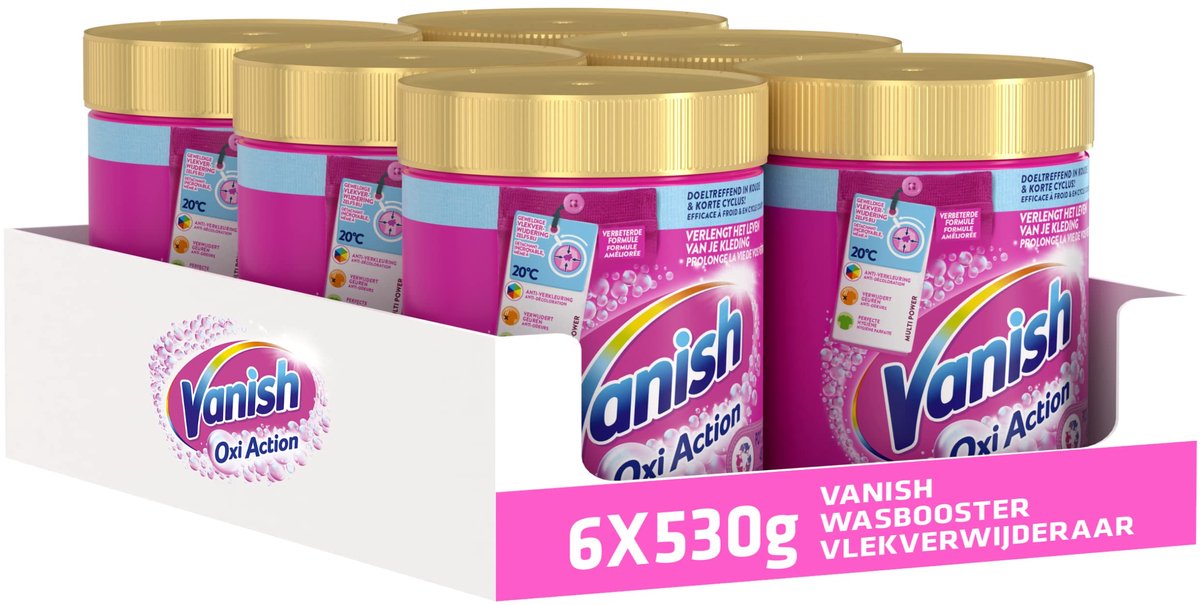 SnelShoppen - Vanish Oxi Action Wasbooster Vlekverwijderaar Poeder 530g - Bleekvrije Kledingverzorging - Multi-Voordeel Formule - Verwijdert Hardnekki