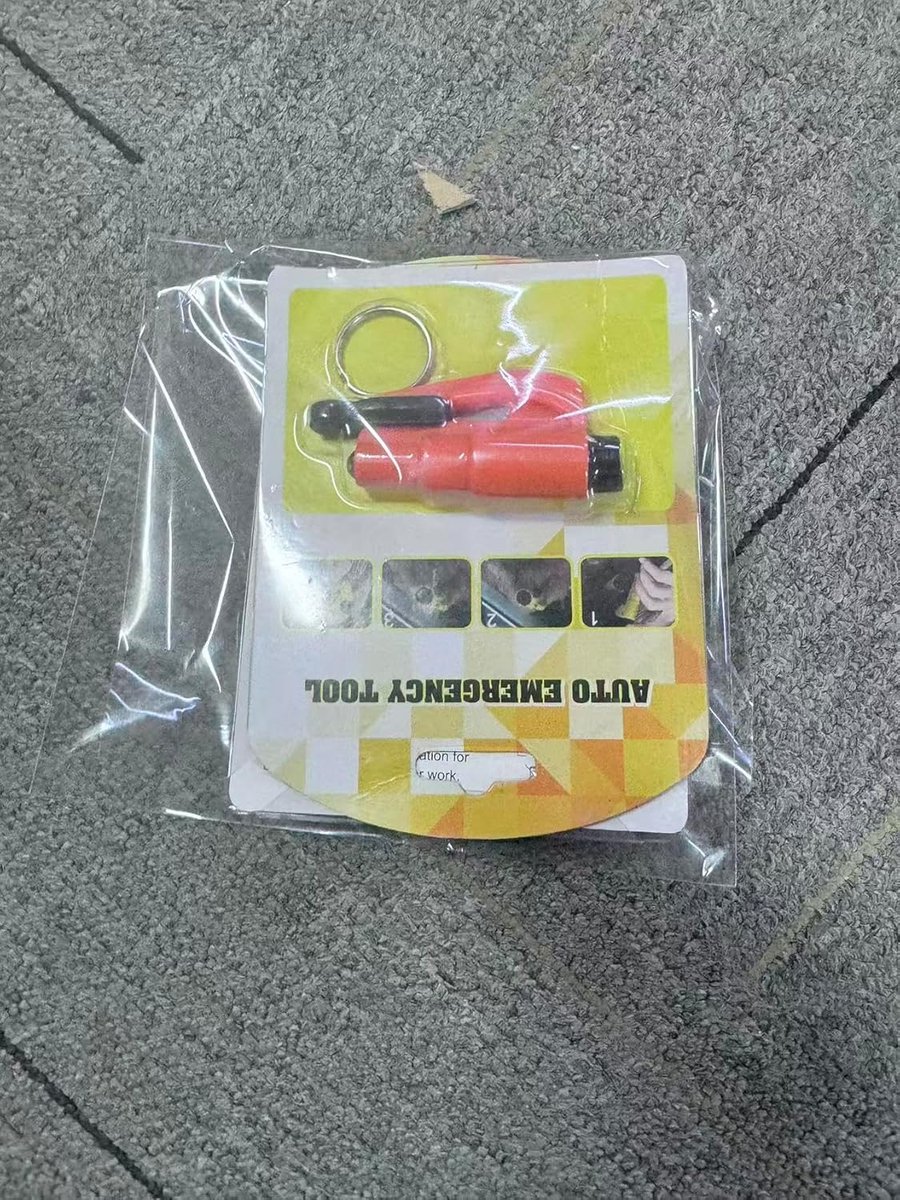 SnelShoppen - 2-in-1 Gordelsnijder en Noodhamer, Sleutelhanger met Glasbreker, Veiligheidshamer voor Noodgevallen, Oranjekleur, 2 Stuks Reddingsgereed