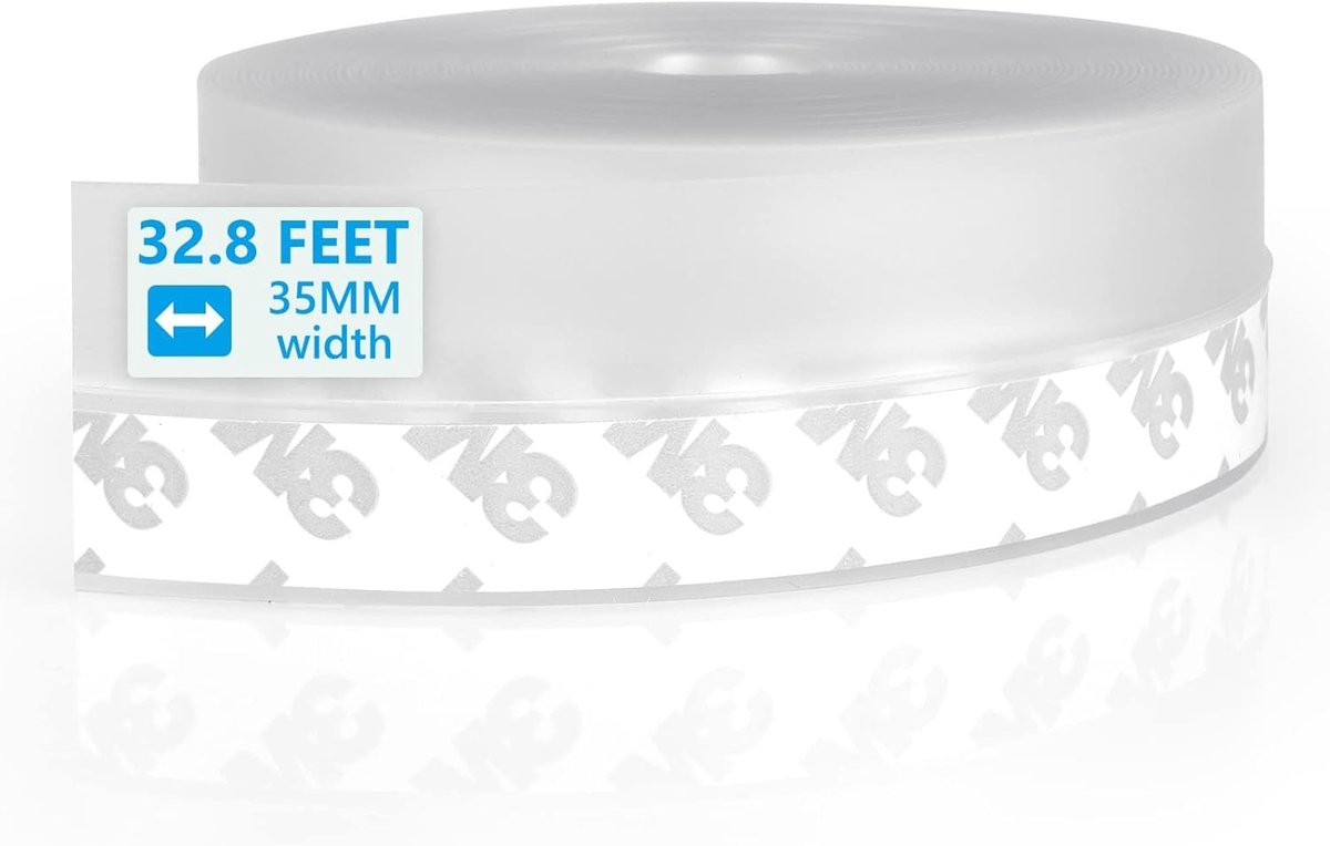 10m Silicone Sealing Strip voor Deuren en Ramen, Zelfklevende Winddicht, Geluiddicht en Insectenwerend Deurschraper met 35mm Hoogte
