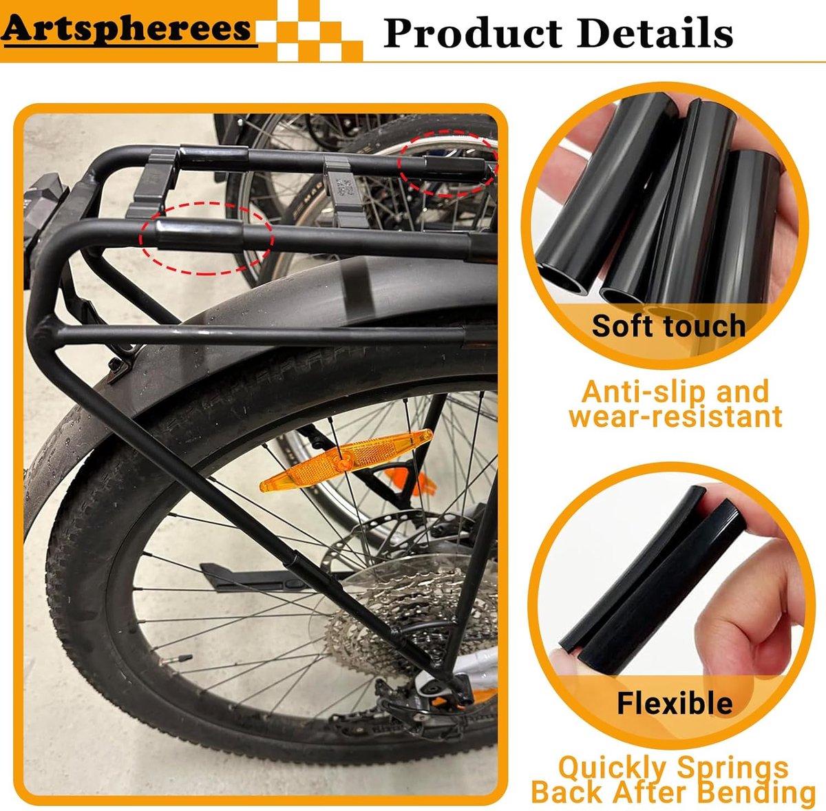 SnelShoppen - 20 Stuks Slijtbeschermingsset voor Fiets, Bagagedrager en Fietsframebescherming, Lakslijtage Preventie, Voor Haken van Fietstassen Ø 10