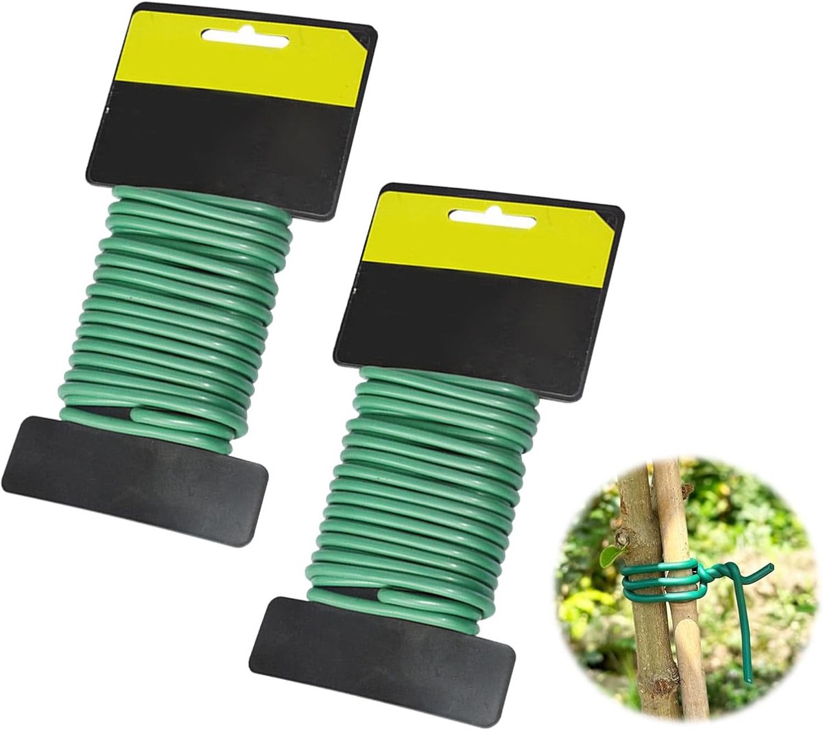 Set van 2 Tuindraden van 5M, Herbruikbare Plantbevestigingen voor Tuin, Sterke en Flexibele Plant Ties voor Groei en Ondersteuning