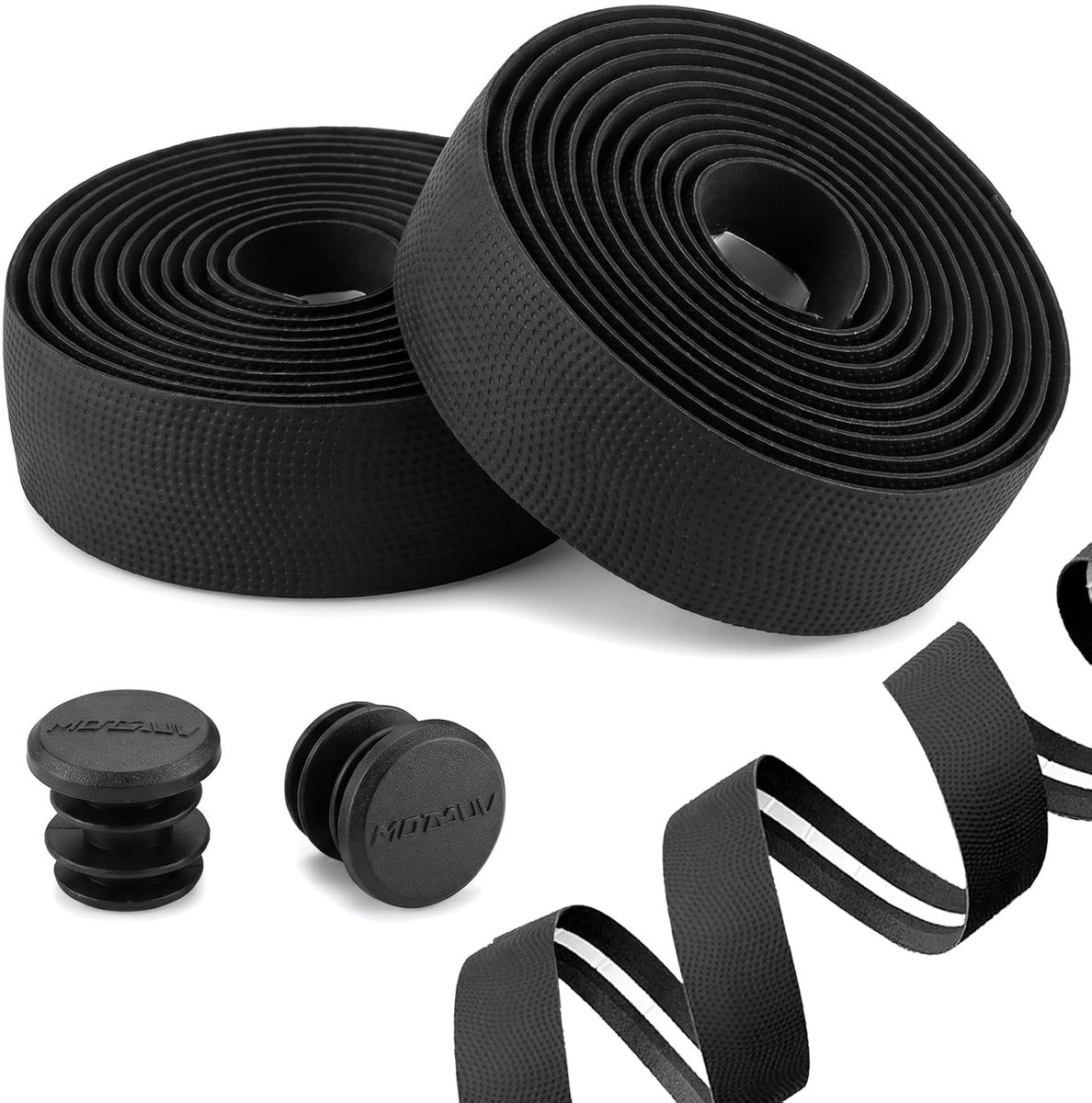 SnelShoppen - 1 Set Rijderslenkerband Rutschfest en Stoßdämpfend, Zelfklevend Gripband voor Rennfiets en Mountainbike, Zwart, 3 cm x 215 cm