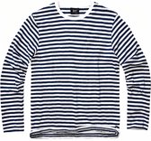Chemise à manches longues Brandit bleu marine et blanc, taille XL , en Katoen, pour homme - Basics