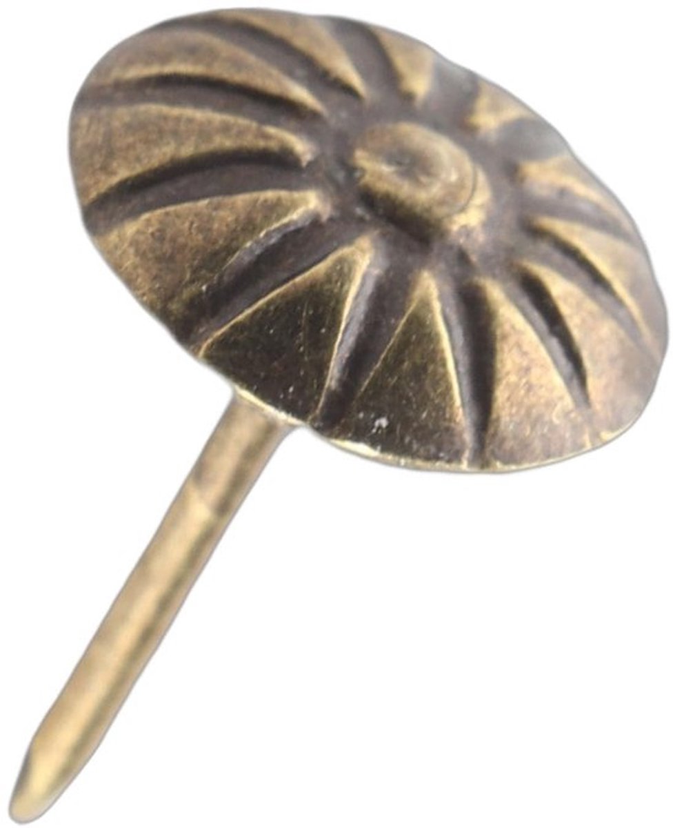 Kopspijkers 100 Stuks - Decoratieve Nagels - Antiekbrons - Vintage Stijl - Duurzaam Smeedijzer - Voor Meubeldecoratie - Stoffeernagels