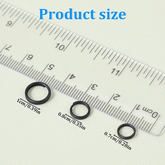 60 Stuks Rvs Sleutelhangers Splitringen Mini Sieraden Maken Met Dubbele Springringen en O-Ringen voor Kettingen en Knutselen (7mm/8mm/10mm) — afbeelding 5
