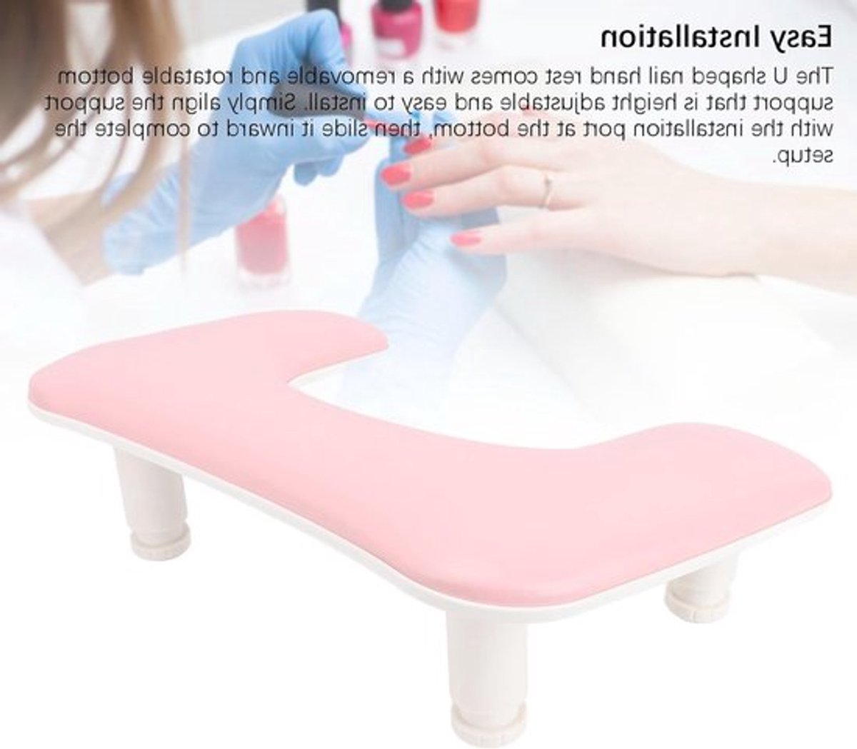 Ergonomische U-vormige Armsteun voor Nageltechnici, Verstelbare Handsteun voor Manicure en Nagelsalon, Comfortabele Handkussen voor Professioneel Gebruik