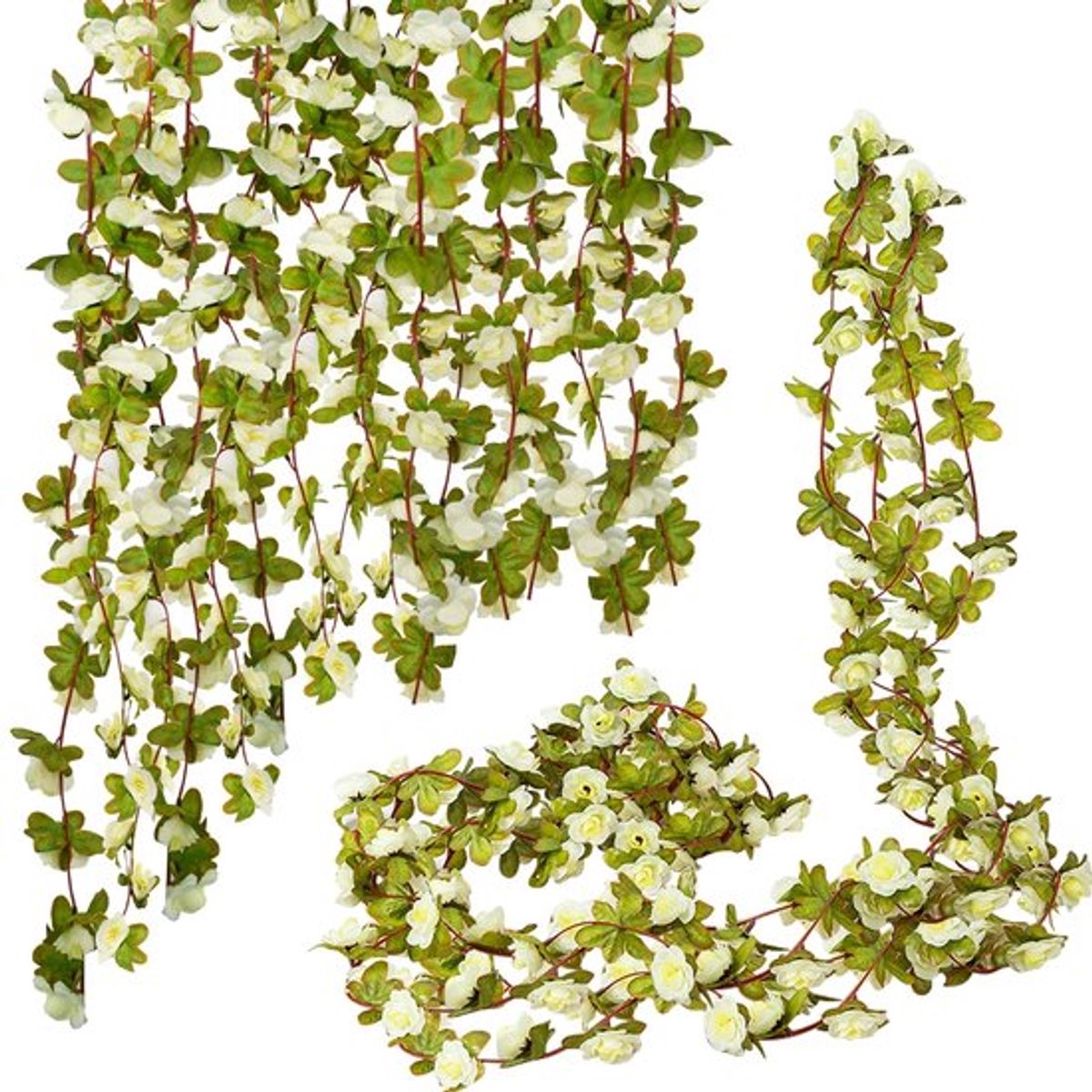 Kunstbloemen Slinger 6 Stuks - Nep Pioenrozen - Zijde/Wijnstokken - Decoratie voor Bruilof
