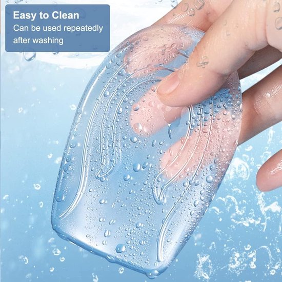 Gel hielkussens voor schoenen - Transparante silicone hielpads tegen plantaire fasciitis, verhoogt 1 cm, ondersteuning voor achillespees en comfort in de schoenen — afbeelding 3