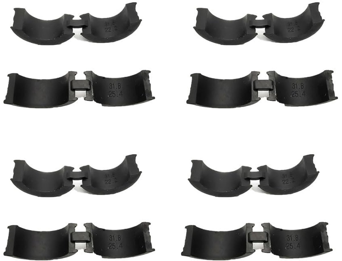 Siliconen afdichtingen voor fietssturen, rubberen afdichting voor aluminium, geschikt voor race- en mountainbikes, 31.8-25.4/22.2 mm, set van 8