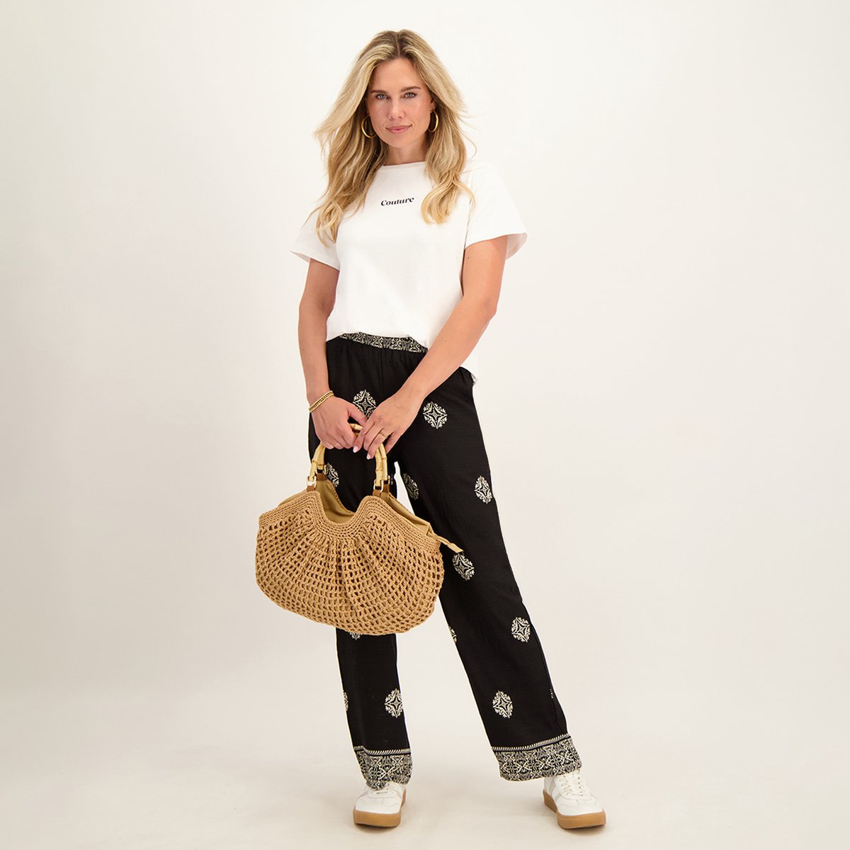 Je m'appelle Dames Broek Straight fit - Zwart - Maat M