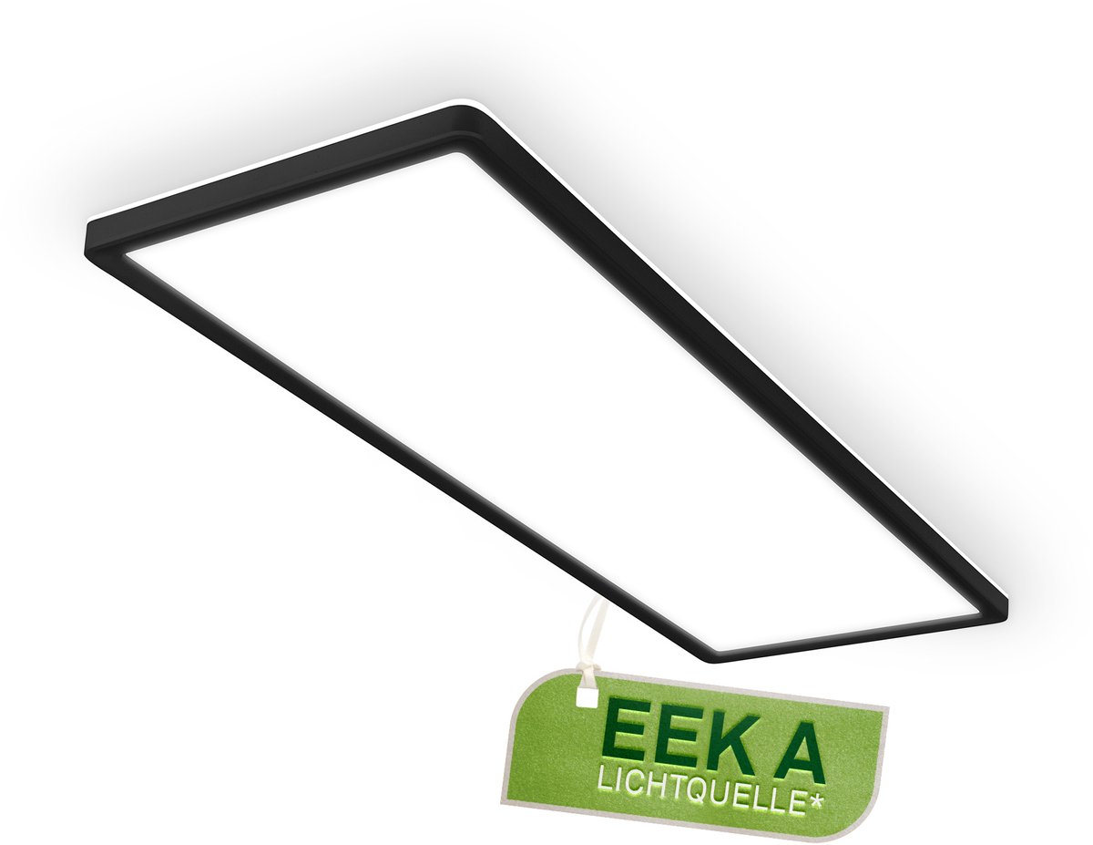 BRILONER Tava A - EEK A Plafondlamp - plafonniere met indirect licht - led bureaulamp met neutral wit licht - 58cm - zwart