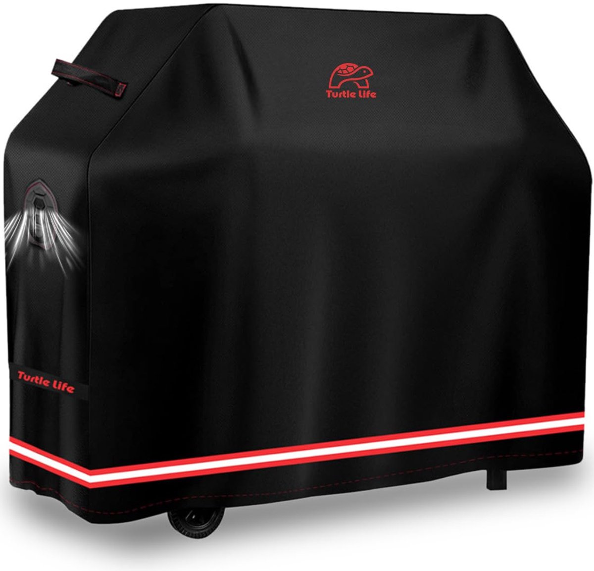 SnelShoppen - Turtle Life Grillhoes 137 cm Waterdicht BBQ Grillhoes met Ventilatieopening, Zwart UV- en Waterbestendig, Scheurbestendig voor Tuin, Cam
