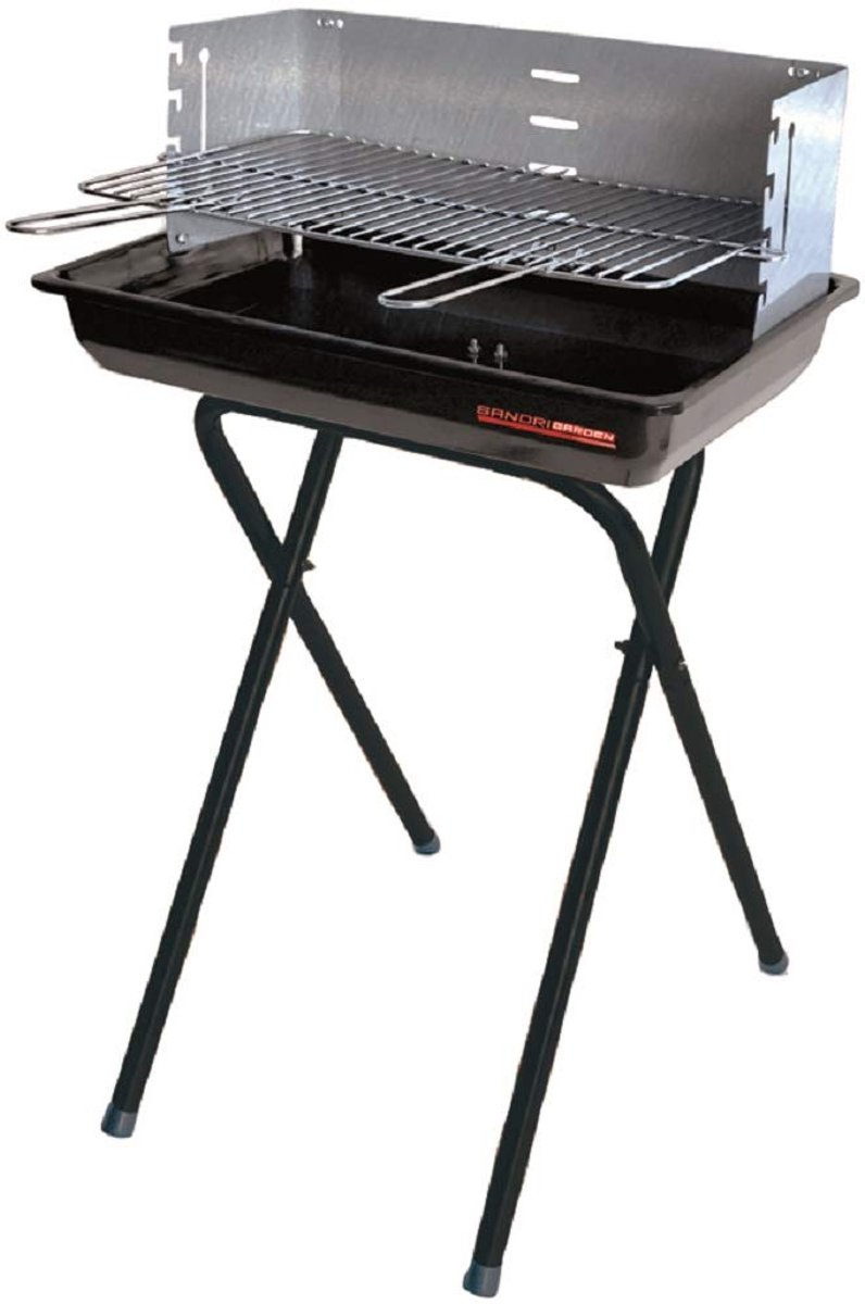 SnelShoppen - BBQ Grill Roestvrij Staal - Houtskool BBQ voor Tuin, Camping, Feest - Compact en Draagbaar, Geschikt voor 4-6 Personen, Zwart