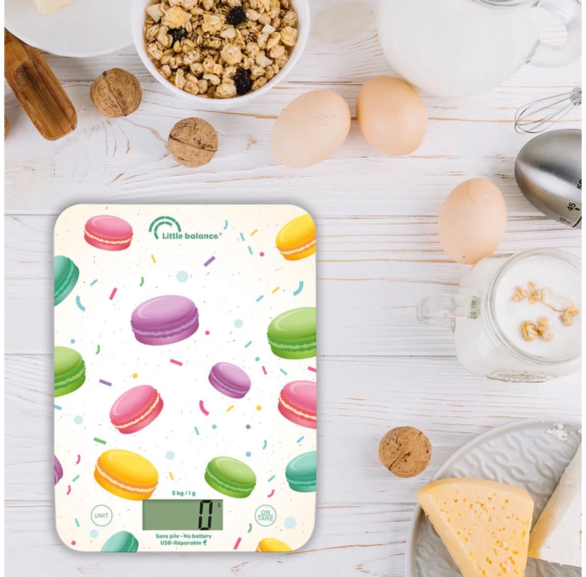 LITTLE BALANCE MACARON LB8718 ZONDER BATTERIJ - KEUKENWEEGSCHAAL