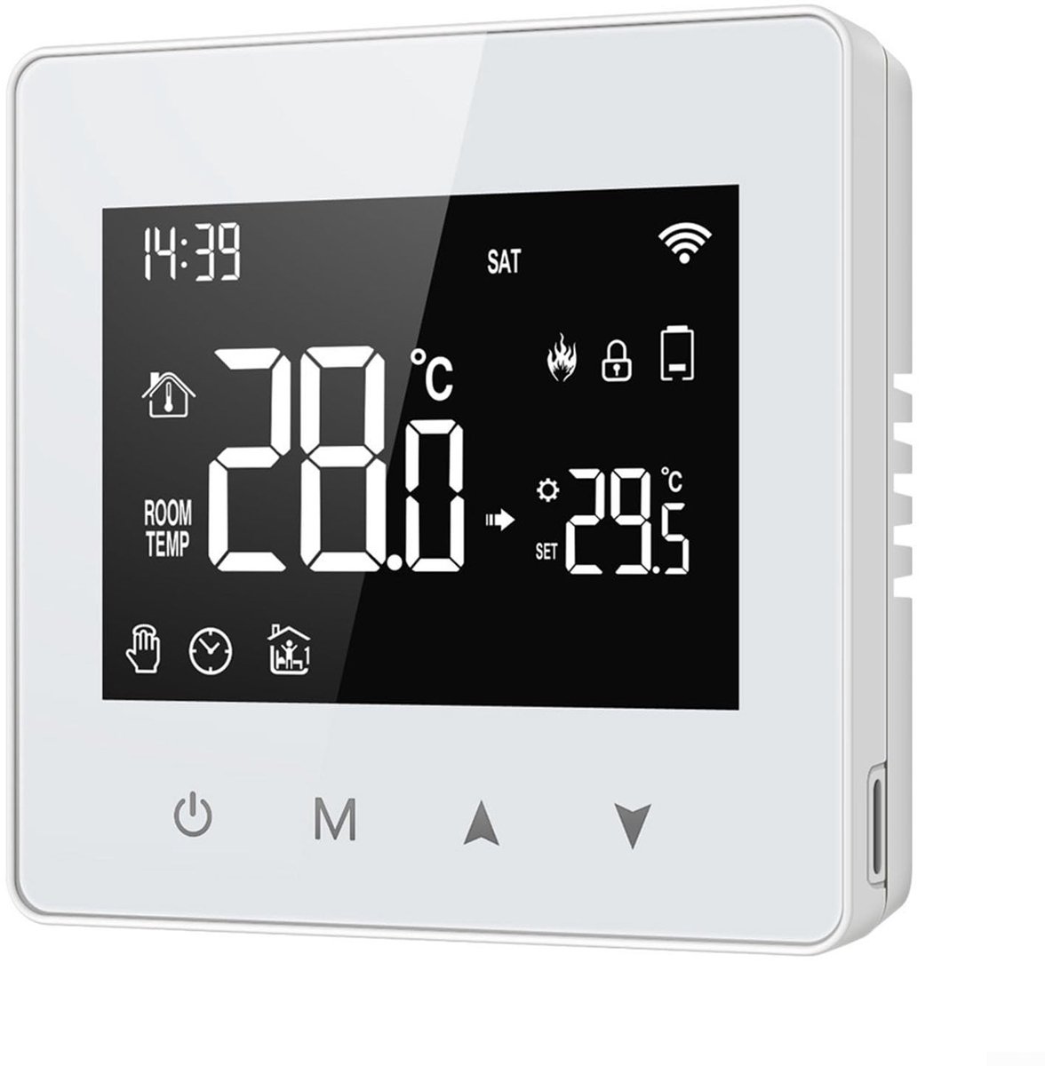 SnelShoppen - Tuya Zigbee Programmeerbare Thermostaat op Batterijen met LCD-Display, Wandmontage, App-Bediening, Slimme Verwarming voor Huis en Kantoo
