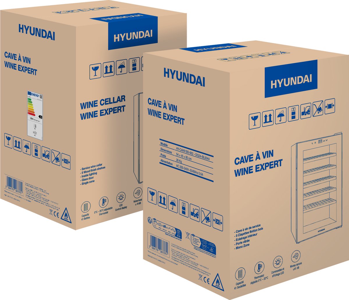 HYUNDAI - WINE EXPERT - Wijnkoelkast - 41 Flessen - 91 Liter - Zwart – foto 8