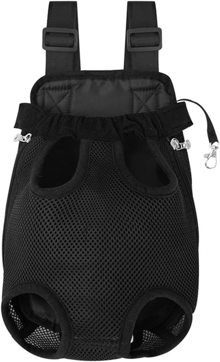 Huisdierrugzak - Draagtas huisdier - Reizen met huisdier - Ademend mesh design - 33 x 38 x 25 cm - Zwart