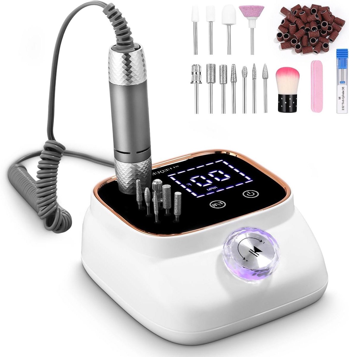 Elektrische Nagelfrees - Nagelvijl Machine - Nagelkunst Maken - 45.000 Tpm LCD Display - 860g - Goudkleurig