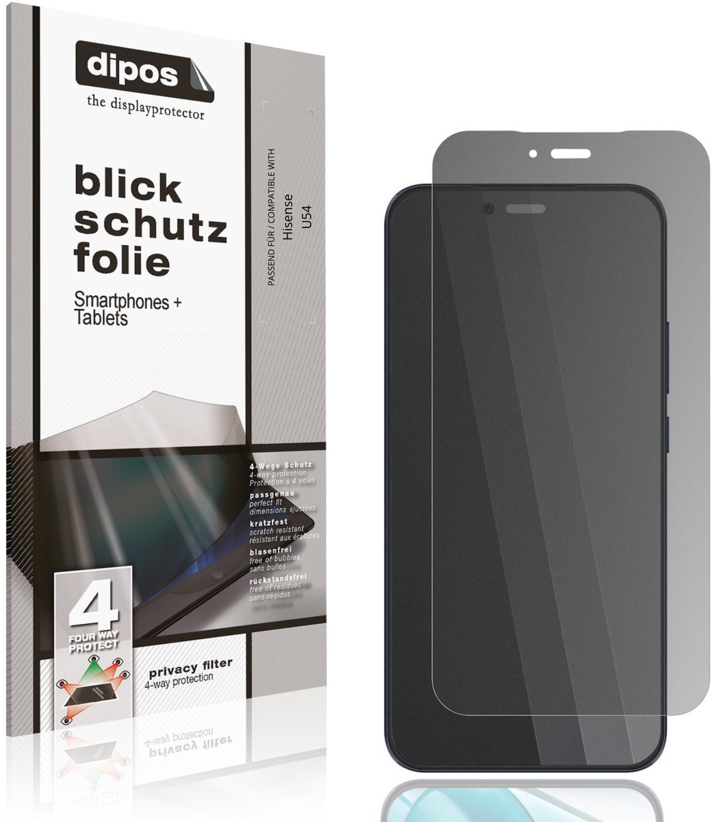 dipos – Matte Privacy Screenprotector geschikt voor Hisense U54 | Anti-Spy Beschermfolie