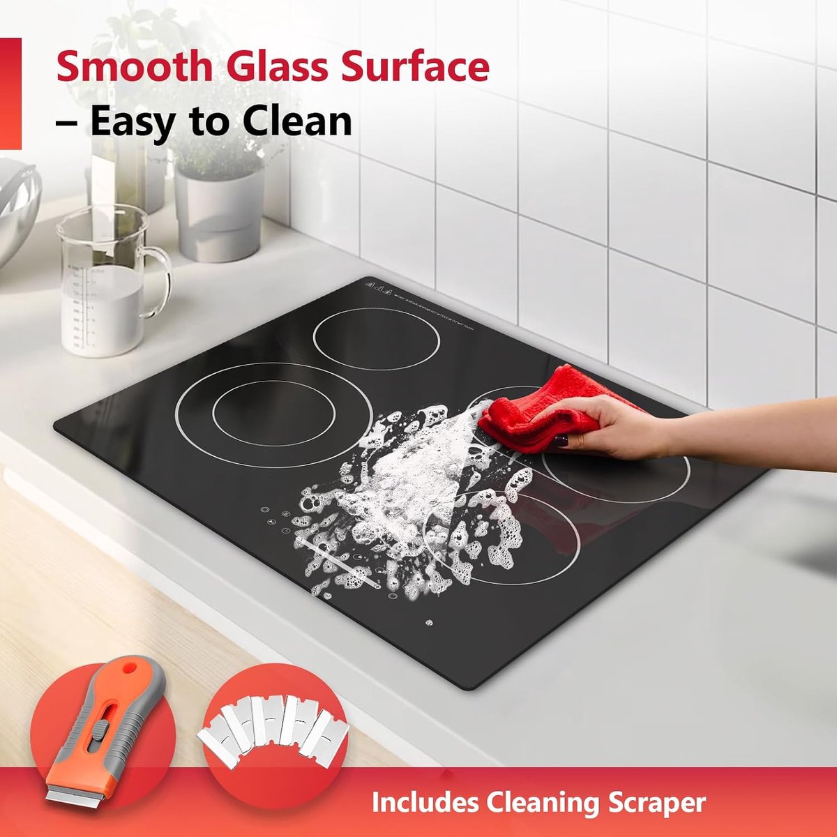 Keramische Kookplaat - Inbouw Kookplaat - Veelzijdig Koken - Flexibele Zones - 60 cm - Zwart