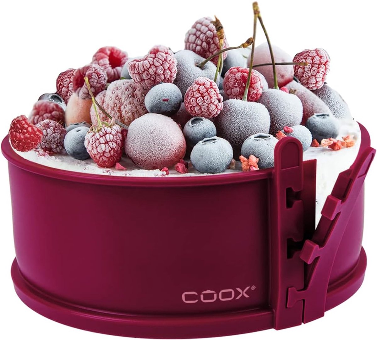 SnelShoppen - Springvorm met Porseleinen Bodem 18 cm - Donkerrood - Bakken en Serveren in Één - Ideaal voor Taarten, Quiches en Meer