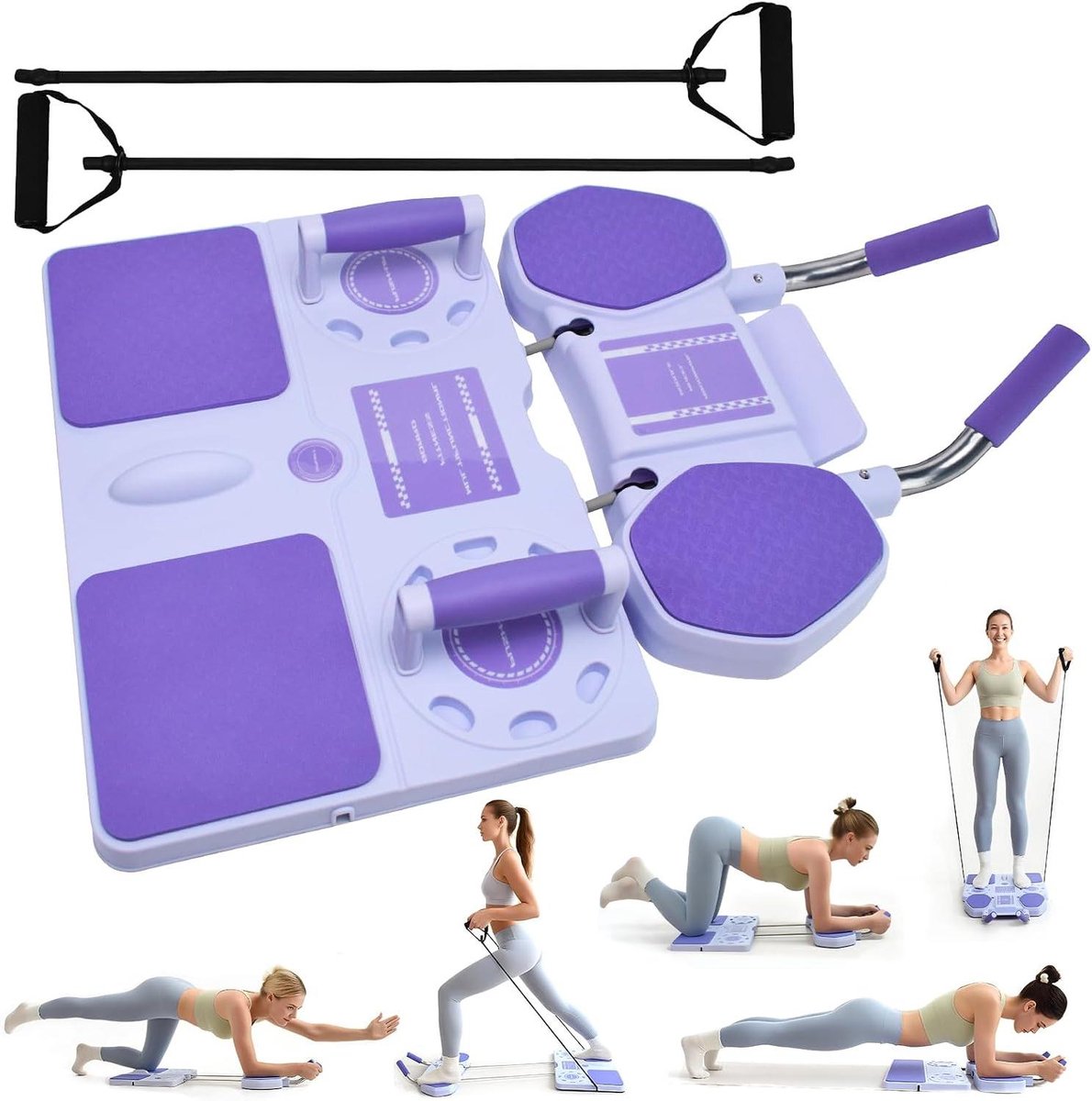 Pilates Board - Fitness Set - Spier Training - 5-in-1 Multifunctioneel - 72 cm - Roze