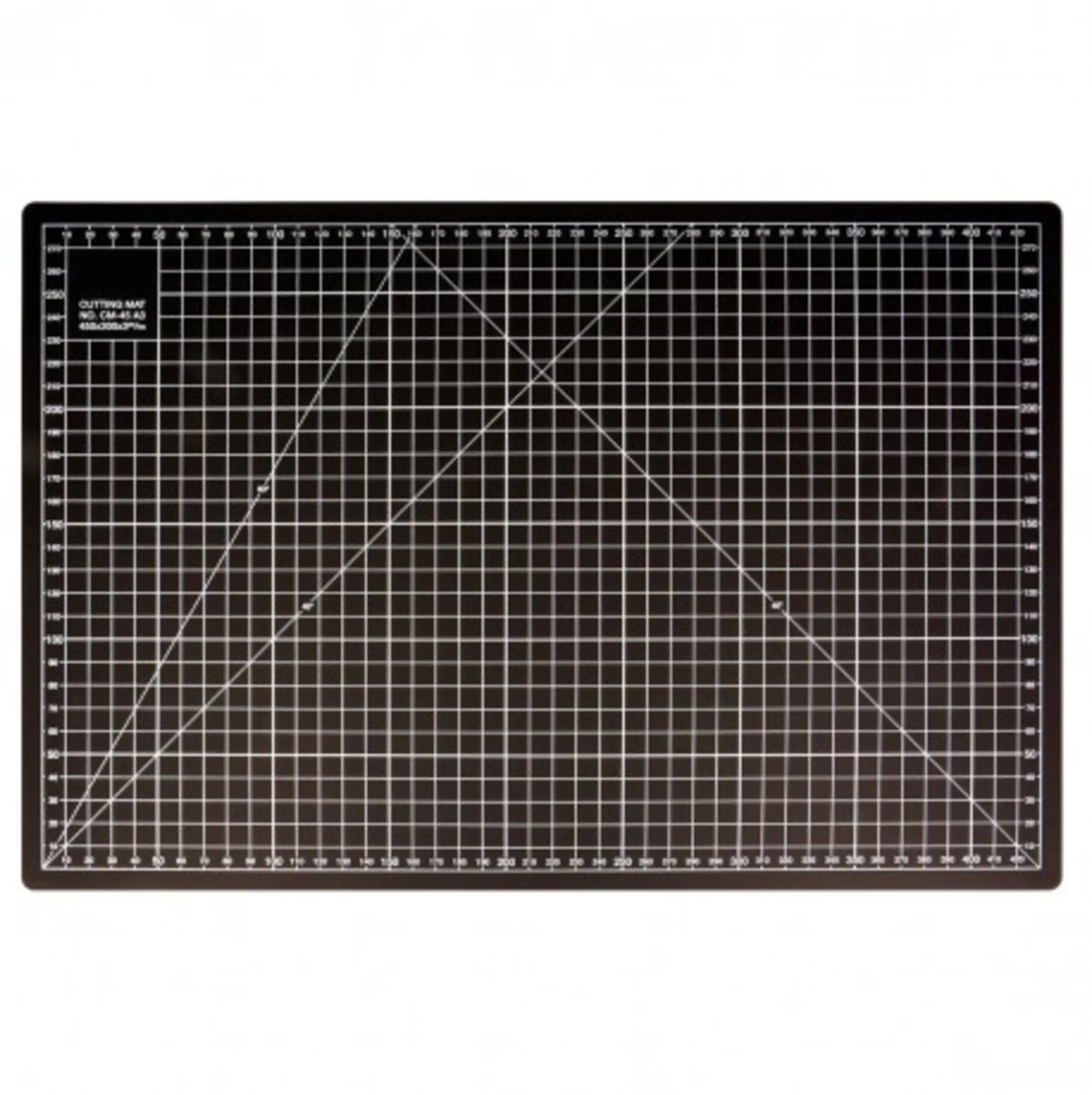 Snijmat 45 x 60 cm met schaalverdeling aan 2 kanten Zwart