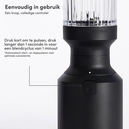 Krachtige Blender - Smoothie Maker - Gezonde Dranken Maken - 3 To-Go Bekers - 850 Watt - Zwart — afbeelding 4