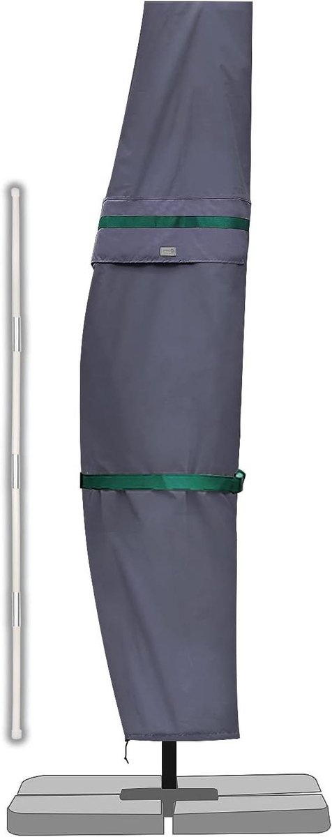 Waterafstotende parasolhoes - met stang - 1 stuk - polyester - 260 x 40/70/50 cm