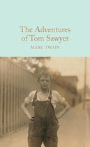 Boekomslag van 'The Adventures of Tom Sawyer' met een foto van een jongen in overall.