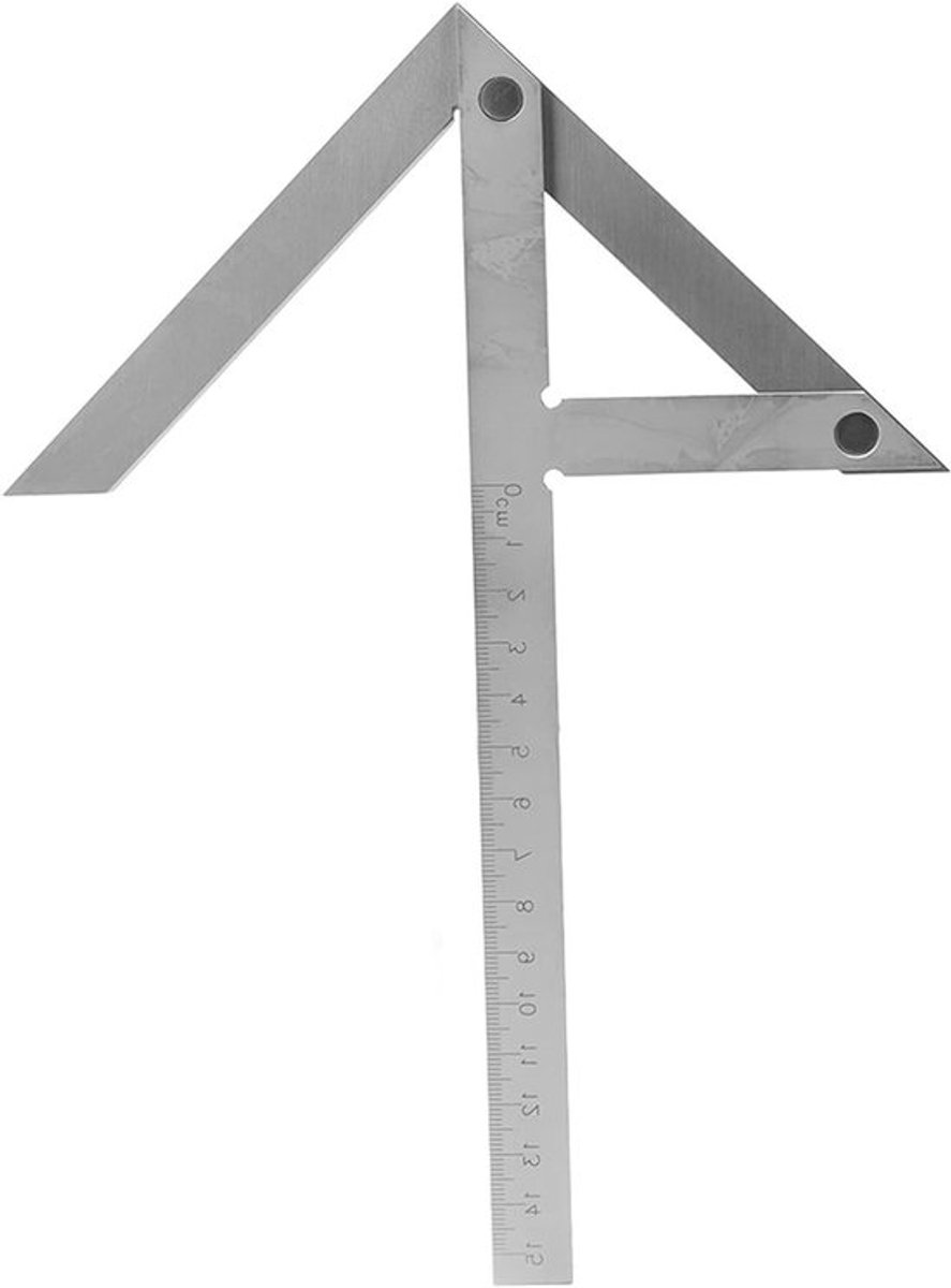 Centerhoek Markeer- en Meetlijn Liniaal - 150x130mm Centreringshoek en Meetinstrument voor Ronde Platen en Precisiewerk