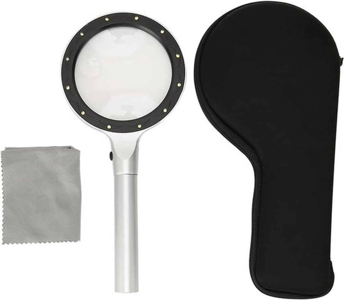 Handheld Vergrootglas met Licht, 5X en 10X Vergroting, LED Verlichting, Ideaal voor Lezen en Detailwerk
