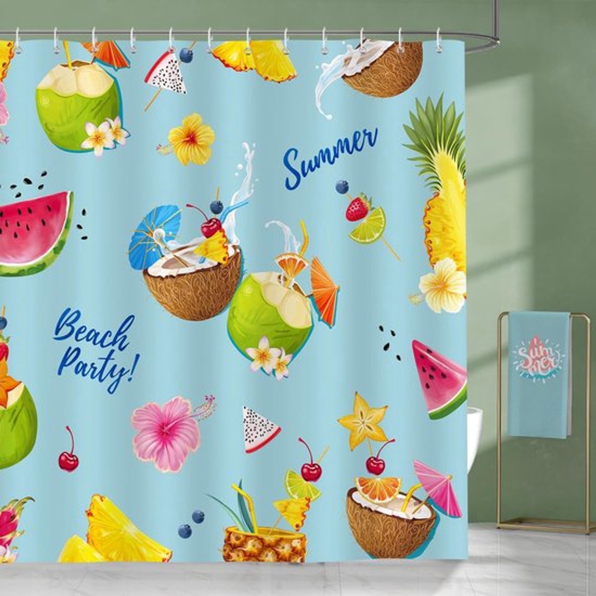 Douchegordijn 180x180 cm - Waterafstotend - Antischimmel - Polyester - Lichtgewicht - Privacy behoudend - Machinewasbaar - Badgordijn