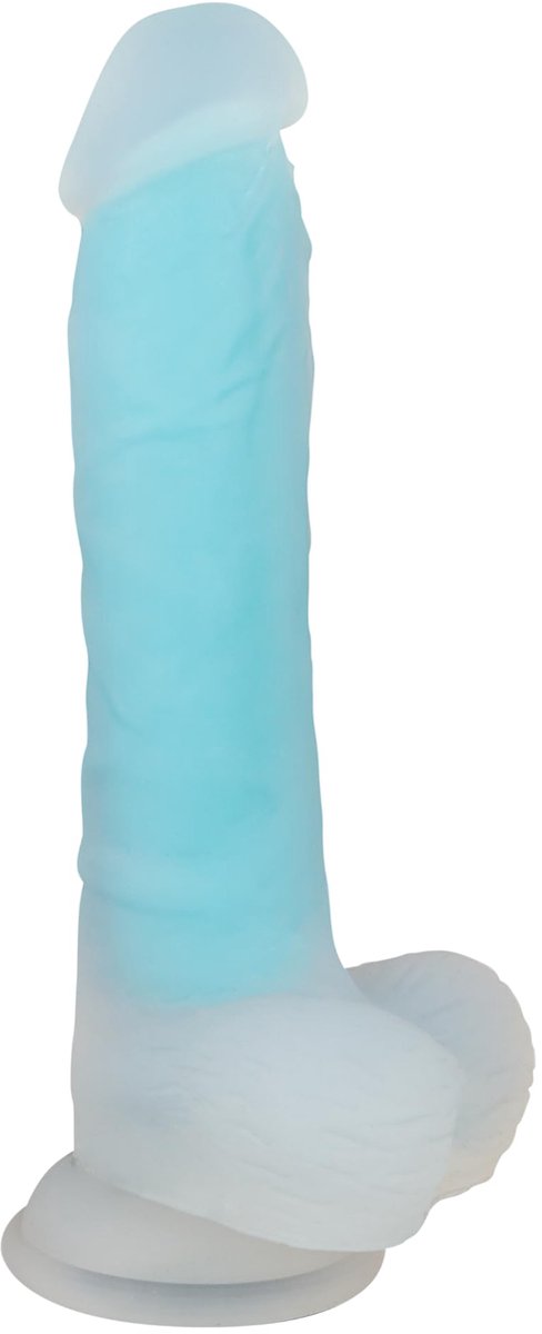 SnelShoppen - Glow in the Dark Dildo Transparant - Flexibel, Waterdicht, 20 cm, Voor Spannende Avonden, Avontuurlijke Koppels, Uniek Design