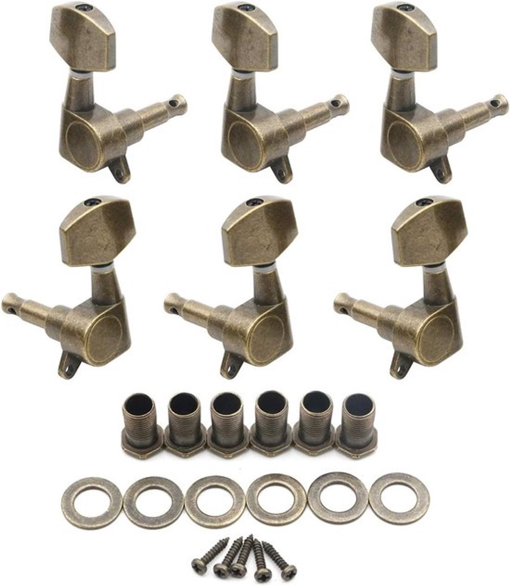 Set van 6 Locking Stemmechanieken voor Akoestische Gitaar - Precisie Tuning, Duurzaam en Betrouwbaar