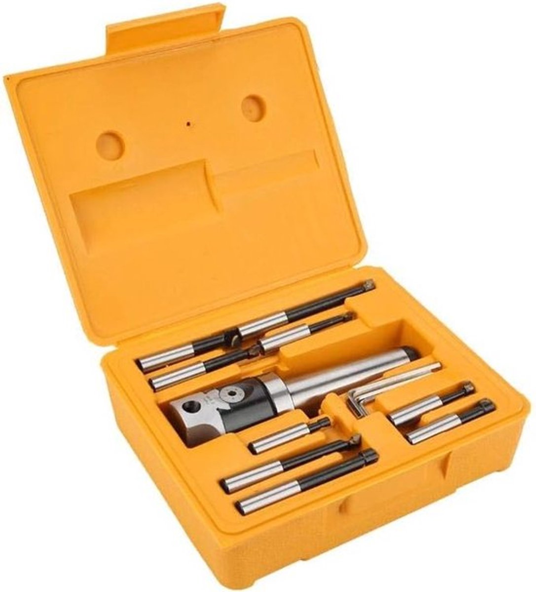 Complete set van 14 boren met mandreladapter en conische schacht voor CNC-machines, 12mm boren en boorkoppen, ideaal voor precisiewerk en metaalbewerking