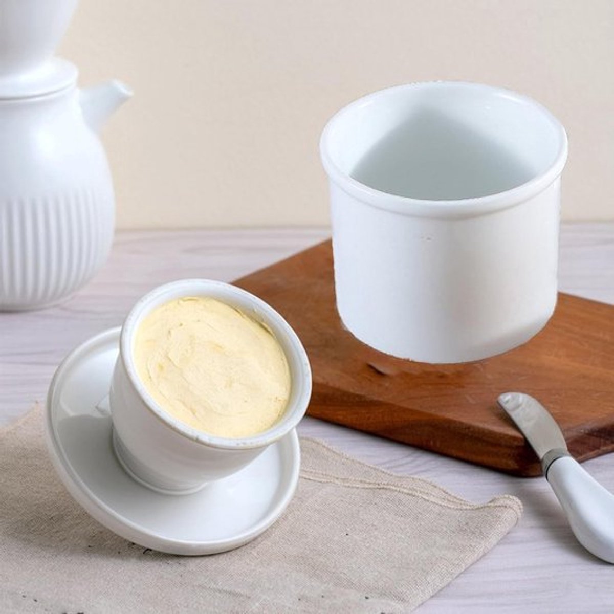 Ceramische Botervloot met Deksel voor Zachte Boter - Ideaal voor Verse Boter en Keukenaccessoires