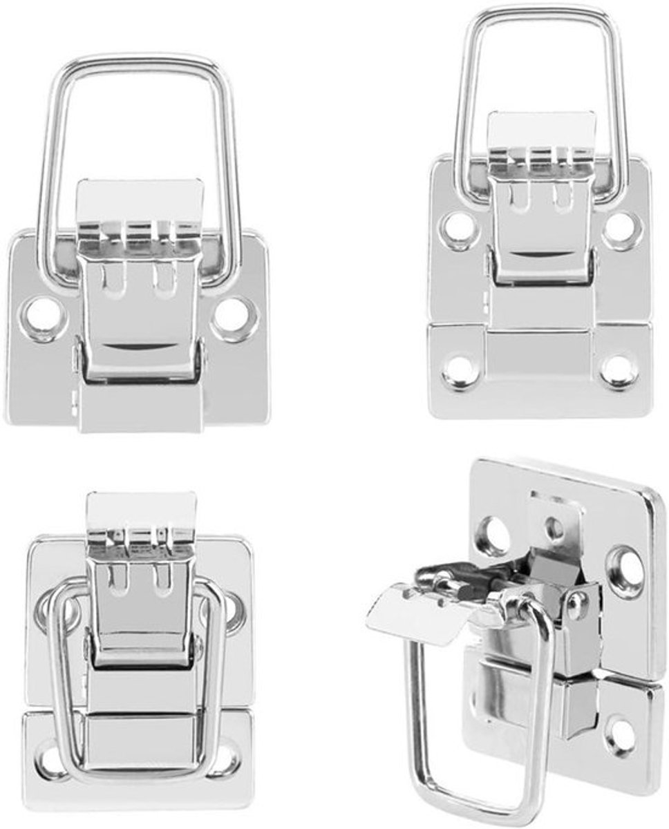 Catch Lock Bevestigings-Klem Clip - Set van 10 stuks - Zilver - Borst Hasp voor Case Toolbox Ladekast - Koffer Organizer