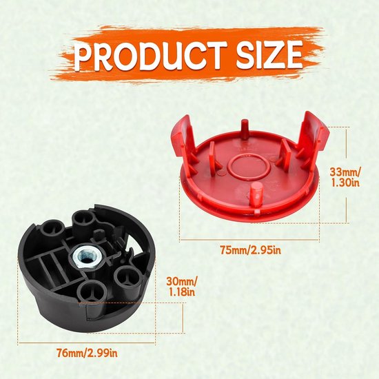 Vervangende Trimmerdraad voor AFS 23 tot 37 Bosmaaiers, Inclusief Spoelkap en Snijkop, 37 cm × 3.5 mm (3 Covers + 1 Head) - Tuinaccessoires, Grasmaaien, Tuinonderhoud — afbeelding 4