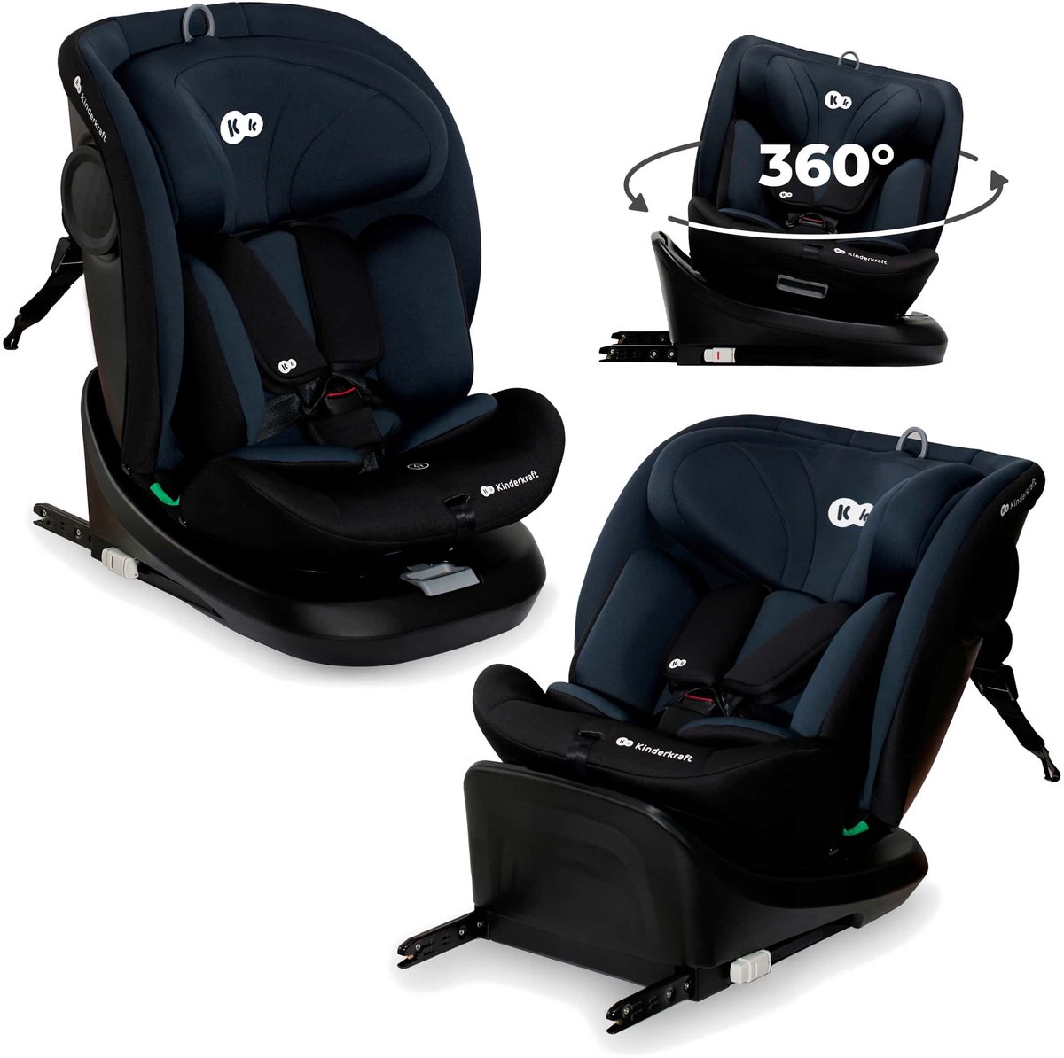 Bol.com Kinderkraft I-GROW I-SIZE Autostoel – 40-150 cm – Met Isofix – Groep 0/1/2/3 – Tot 12 Jaar – Zwart aanbieding