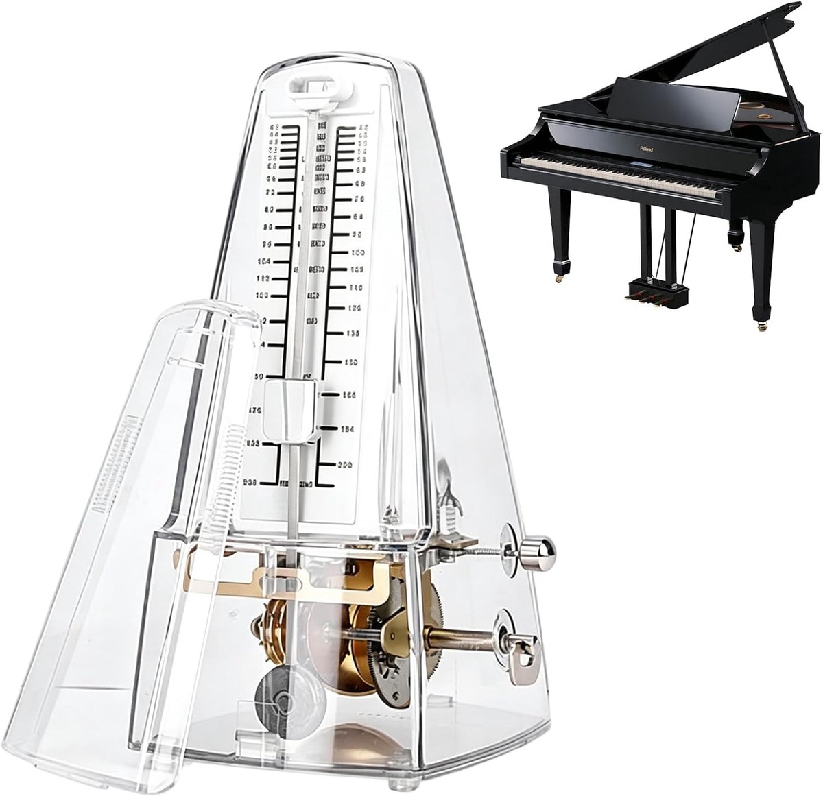 SnelShoppen - Agrdeed Mechanische Metronoom voor Piano, Viool, Gitaar en Bas - Ideaal voor Muziekles, Oefeningen en Creatieve Projecten - Zwart, Compa