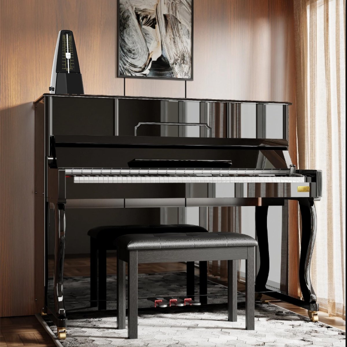 SnelShoppen - CANTUS Mechanisch Metronoom Klassiek Model, Luid en Zeer Nauwkeurig, Instapmodel voor Muzikanten, Zwart, Perfect voor Oefening en Optred