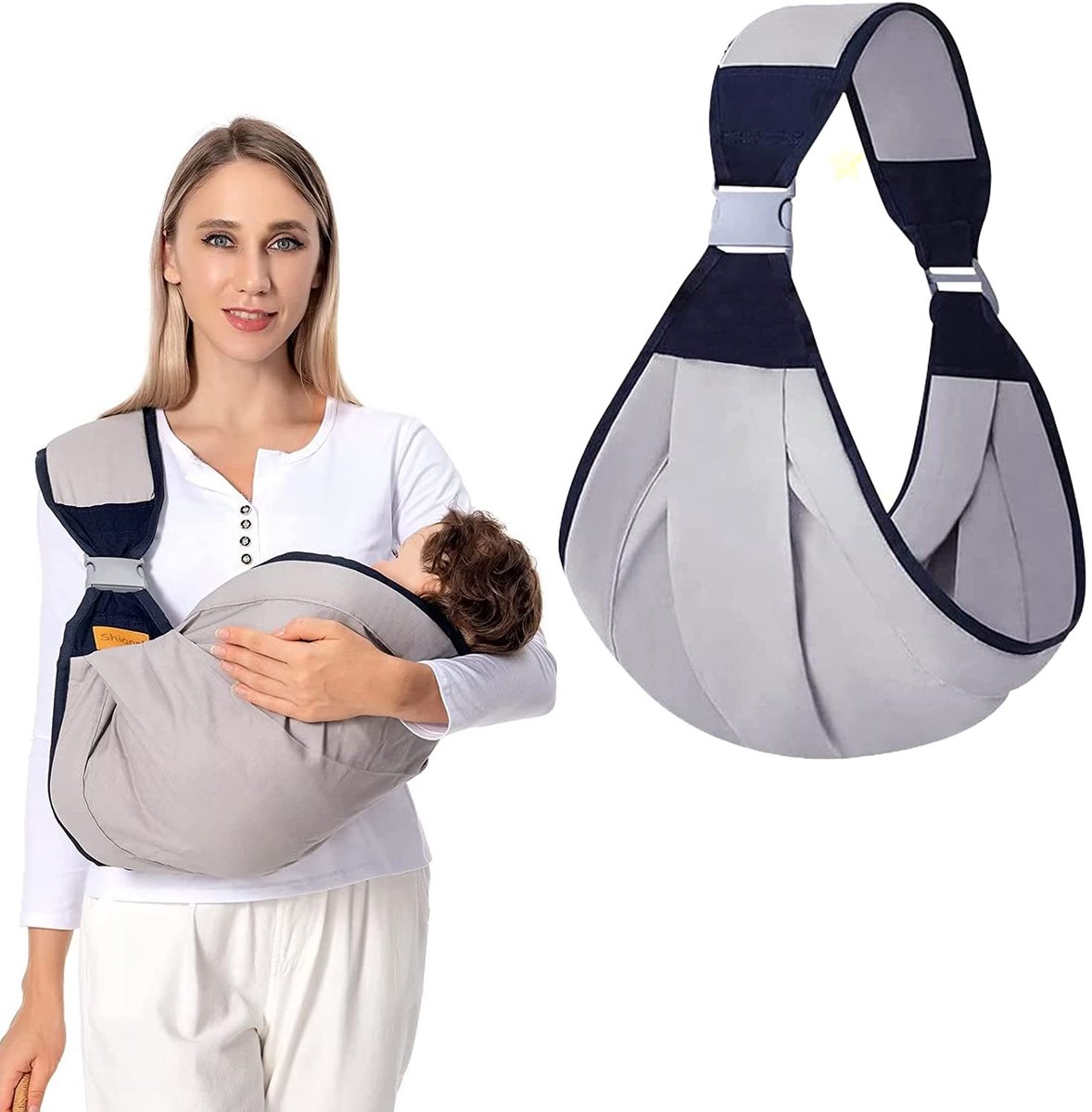 SnelShoppen - Ergonomische Baby Draagzak Verstelbaar Ademend voor Pasgeborenen, Baby's en Peuters tot 18 kg - Natuurlijk Katoen - Perfect voor Zomer e