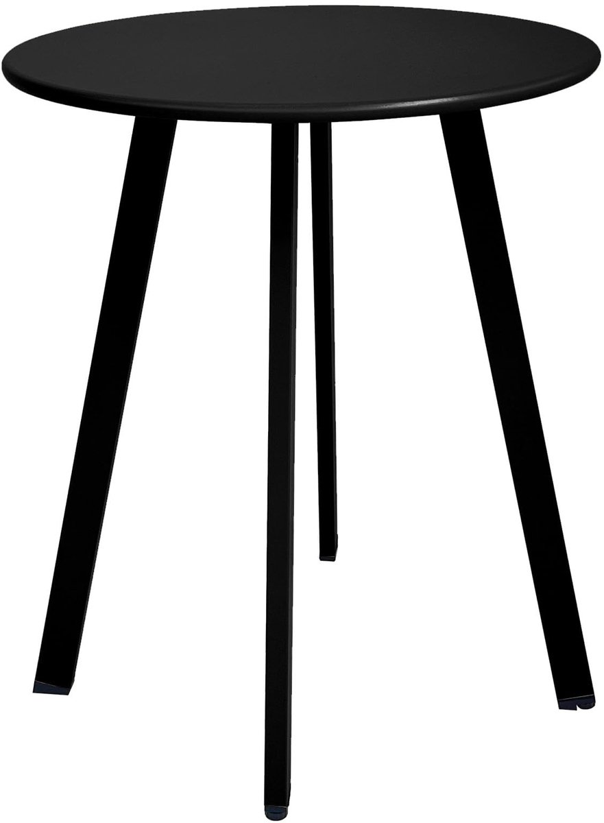 SnelShoppen - Fokebel Outdoor Bijzettafel, Weerbestendige Patio, Kleine Waterdichte Eindtafel, Rond, Metaal, Staal, Zwart voor Binnen en Buiten, Perfe