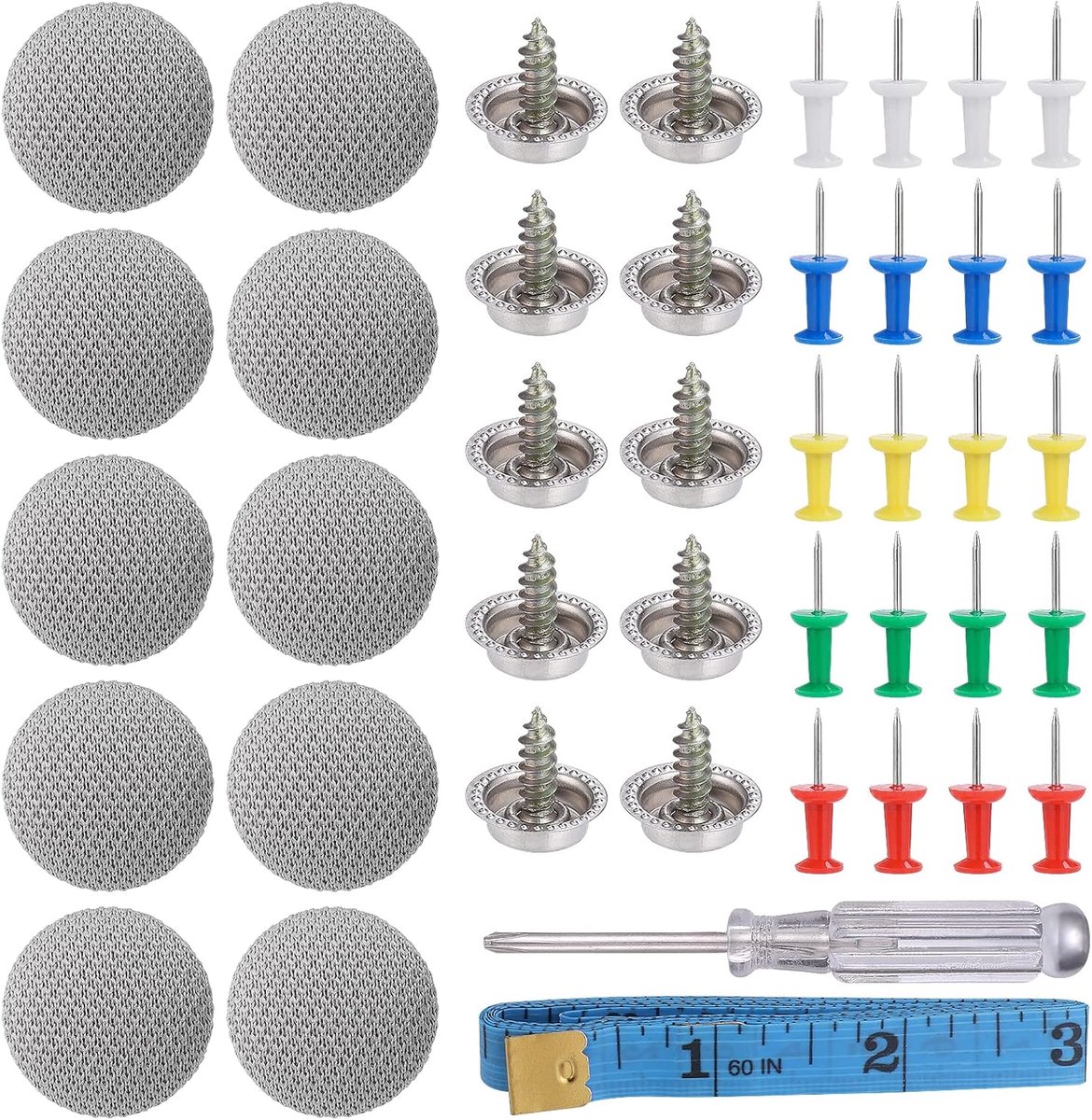 SnelShoppen - Dakhemel Reparatieset 65 Stuks | Auto-Reparatie Klinknagels, Reparatieknop, Spelden, Schroevendraaier, Meetlint voor Autodakhemel