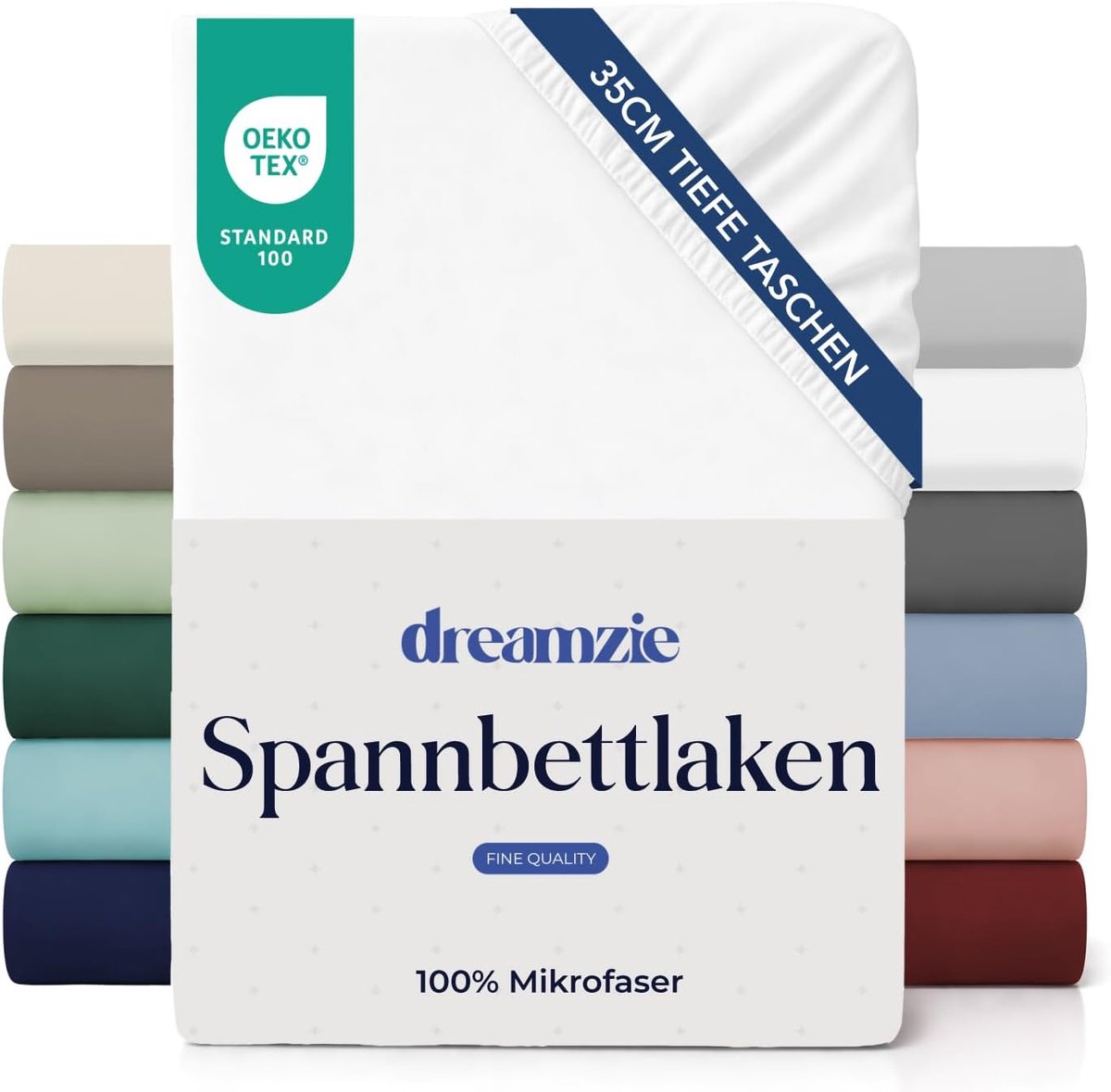 SnelShoppen - Dreamzie DXHome Hoeslaken 140x200 cm, Diepte 35 cm, Ivoor, 100% Microvezel, Elastisch Bedlaken, Oeko TEX Gecontroleerd, Geschikt voor Al