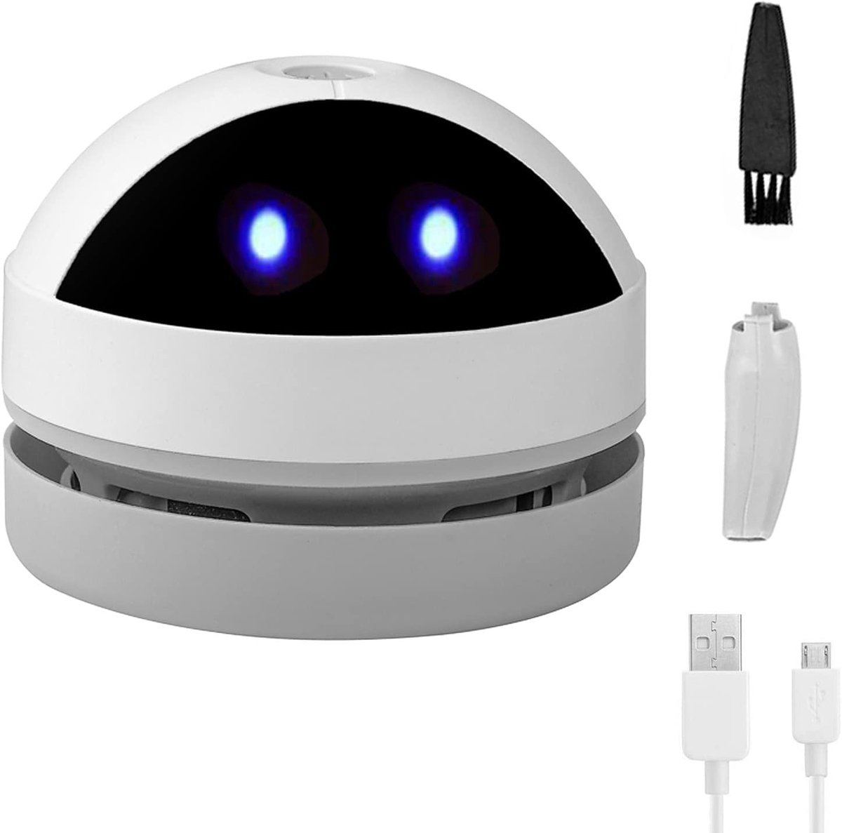 KZQ Stille mini bureaustofzuiger met USB - Draagbare kruimelverwijderaar voor bureau toetsenbord en tafel - Verwijdert haren stof en kleine restjes - Zwart-wit