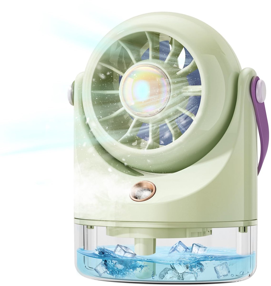 SnelShoppen - Mini-tafelventilator USB - Draagbare, stille mobiele airconditioner met batterij - Kleine ventilator op batterijen voor camping, reizen,