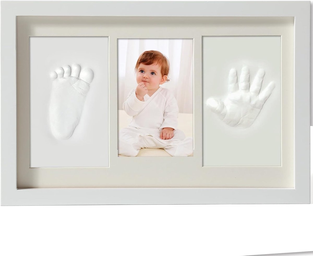 SnelShoppen - Yiukou Baby Handafdruk Voetafdruk Kit Aandenken Ingelijste Fotos voor Pasgeboren Geschenken, Gepersonaliseerde Baby Mijlpaal Cadeau, Geh